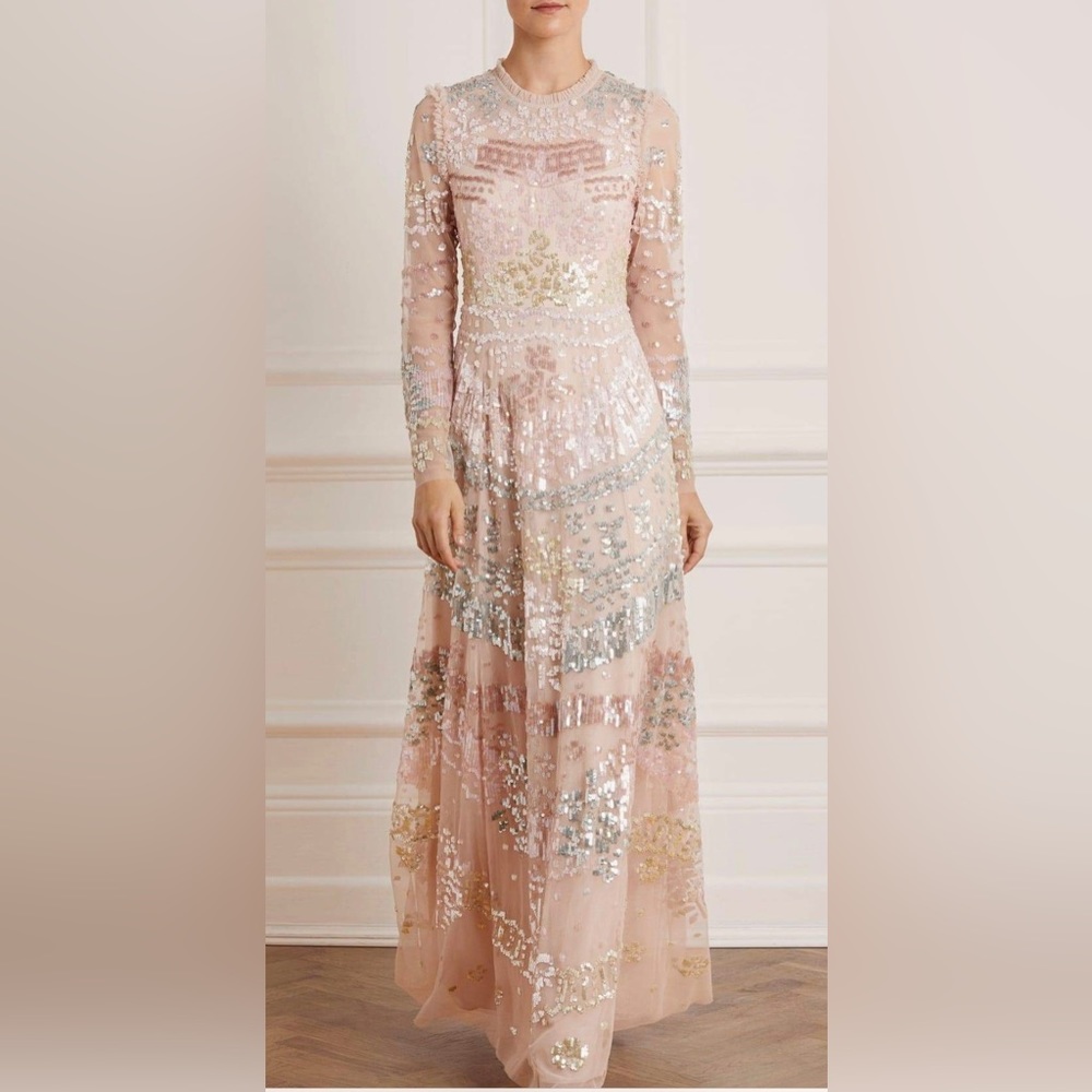 Needle & Thread Angeline Sequin Gown (Pink size 8 US)